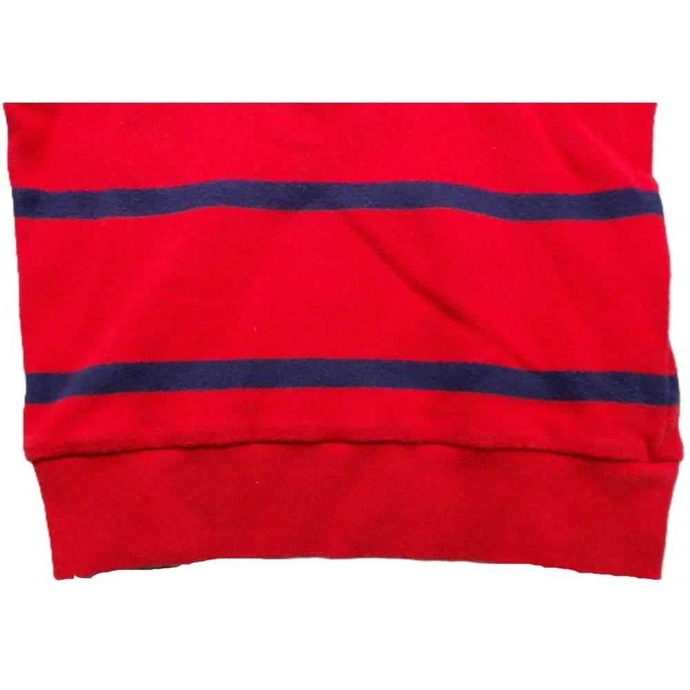 Polo Ralph Lauren Boys 1/4 Zip Pullover Sweatshirt Red Blue Striped 3/3T Toddler